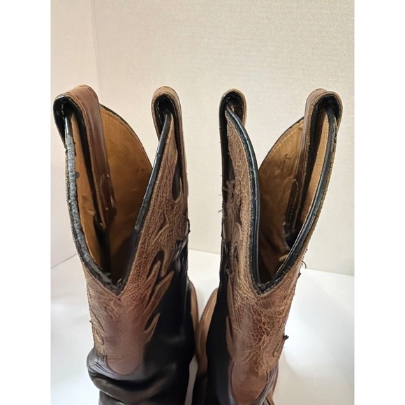 Justin Bent Rail Women's 6 Brown Leather Square Toe Cowboy Boots BR318 Made USA - Picture 6 of 13